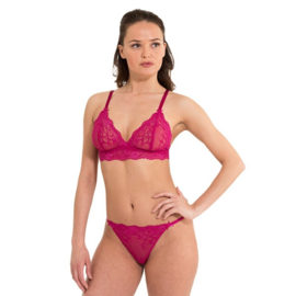 Daily lace SET (bralette en string)  in ocean S of fuchsia M
