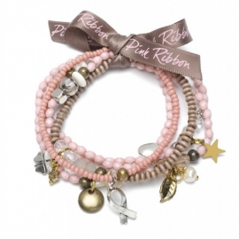 Pink Ribbon geluksarmband