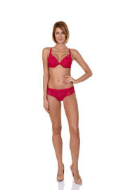 Evelyn padded bh zwart, rood, wit B - E