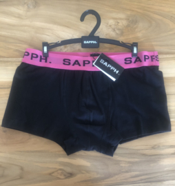 SAPPH boxershort zwart (met rose band) L