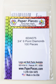 Paper Pieces - 6DIA075 3/4" 6 Point Diamonds 100 Pieces