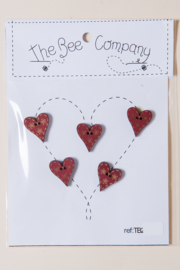 The Bee Company - 5 Hearts red