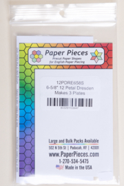 Paper Pieces - 12PDRE658S 6-5/8" 12 Petal Dresden Makes 3 Plates