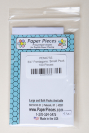 Paper Pieces - PEN075S 3/4" Pentagons 100 Pieces