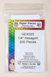 Paper Pieces - HEX025 1/4" Hexagon 200 Pieces