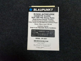 CR-2001 Blaupunkt radio  Bedienungsanleitung Operating Instructions