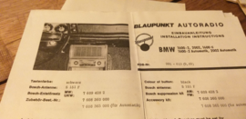 Einbauanleitung BMW 1600-2 / 2002 / 1600 ti 1969 Blaupunkt autoradio