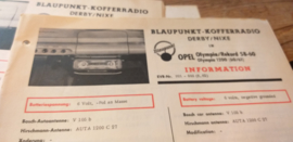 Einbauanleitung Opel Rekord Olympia 1958/1960 Blaupunkt autoradio Derby / Nixe