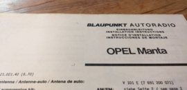 Einbauanleitung Opel Manta 1970 Blaupunkt autoradio