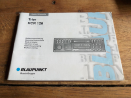 Trier RCR 126 BLAUPUNKT gebruiksaanwijzing / bedienungsanleitung / manual autoradio