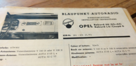 Einbauanleitung Opel Rekord  1963-1965 Blaupunkt autoradio