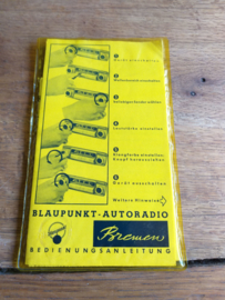 Bremen Q serie 1959 Blaupunkt gebruiksaanwijzing Blaupunkt autoradio