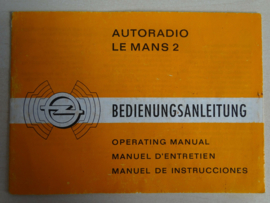 Opel Autoradio Le Mans 2 Radio Bedienungsanleitung