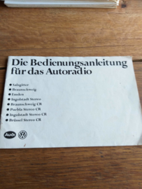 VW / Audi radio`s 1980 gebruiksaanwijzing