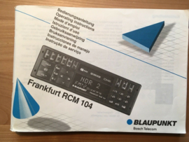 Frankfurt RCM 104 mit Keycard Bedienungsanleitung Blaupunkt Radio