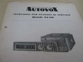 Gebruiksaanwijzing / schema Autovox RA 105