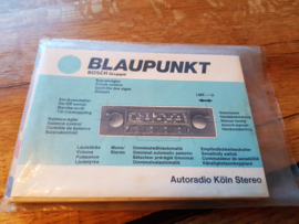 Köln Stereo Blaupunkt Autoradio Bedienungsanleitung und Schaltplan von 1975