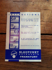 Frankfurt 60's Bedienungsanleitung gebruiksaanwijzing manual Blaupunkt Autoradio