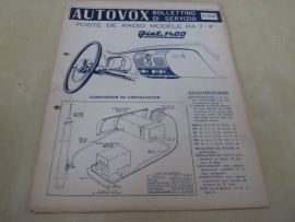 Gebruiksaanwijzing / schema Autovox RA 7 Fiat 1400