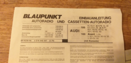 Einbauanleitung Audi 100 1979 Blaupunkt autoradio mit console