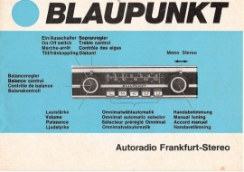 Frankfurt 7631 642 Blaupunkt stereo gebruiksaanwijzing manual betriebsanleitung