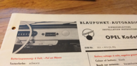 Einbauanleitung Opel Kadett 1962 Blaupunkt autoradio