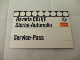 BMW Bavaria CR/VF Service Pass / Bedienungsanleitung manual 4/81.