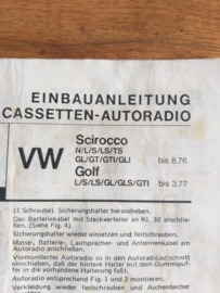 Radio inbouw VW Golf GTI / Scirocco