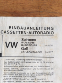 Radio inbouw VW Golf GTI / Scirocco