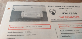 Einbauanleitung VW 1500 Blaupunkt autoradio Derby / Nixe