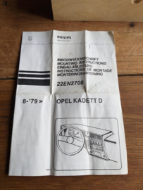 22 EN 2708 Philips inbouwvoorschrift Opel Kadett D  