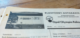 Einbauanleitung Opel Rekord Olympia 1963 Blaupunkt autoradio