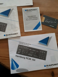 Hamburg RCM 104 BLAUPUNKT gebruiksaanwijzing / bedienungsanleitung / manual autoradio