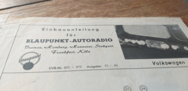 Einbauanleitung VW  Käfer Blaupunkt autoradio 1956