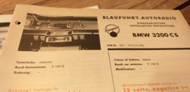 Einbauanleitung BMW 3200 CS 1962 Blaupunkt autoradio