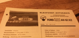 Einbauanleitung Ford Comet Falcon 1962 Blaupunkt autoradio