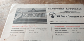 Einbauanleitung VW Transporter T1 Blaupunkt autoradio 1955-1962