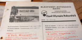 Einbauanleitung Opel Rekord Olympia 1963 Blaupunkt autoradio Mainz