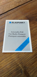 Blaupunkt code kaart radio passport blanco NOS