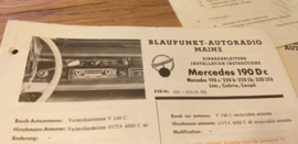 Einbauanleitung Mercedes  190 D c 1963 Blaupunkt autoradio Mainz