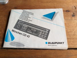 München CD 43 BLAUPUNKT gebruiksaanwijzing / bedienungsanleitung / manual autoradio