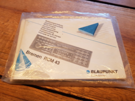 Bremen RCM 43 Bedienungsanleitung Blaupunkt autoradio incl. keycard