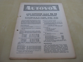 Gebruiksaanwijzing / schema Autovox RA 23