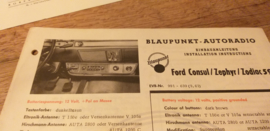 Einbauanleitung Ford Consul Zephyr Zodiac 1961 Blaupunkt autoradio