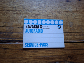 Original Service-Pass BMW Autoradio Bavaria S, 6511-1368627 (24), 1980