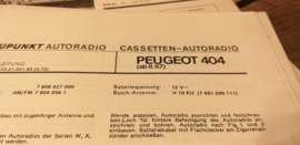 Einbauanleitung Peugeot 404  1967 Blaupunkt autoradio