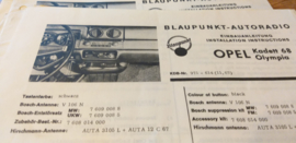 Einbauanleitung Opel Kadett Olympia 1968 Blaupunkt autoradio