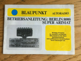 Berlin 8000 Blaupunkt Oldtimer Radio Anleitung Vintage Car Radio Instruction