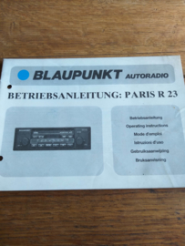 Paris R 23 gebruiksaanwijzing Blaupunkt autoradio