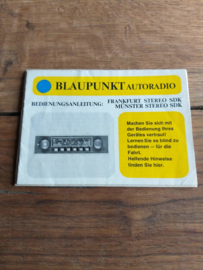 Frankfurt / Münster stereo SDK gebruiksaanwijzing Blaupunkt autoradio